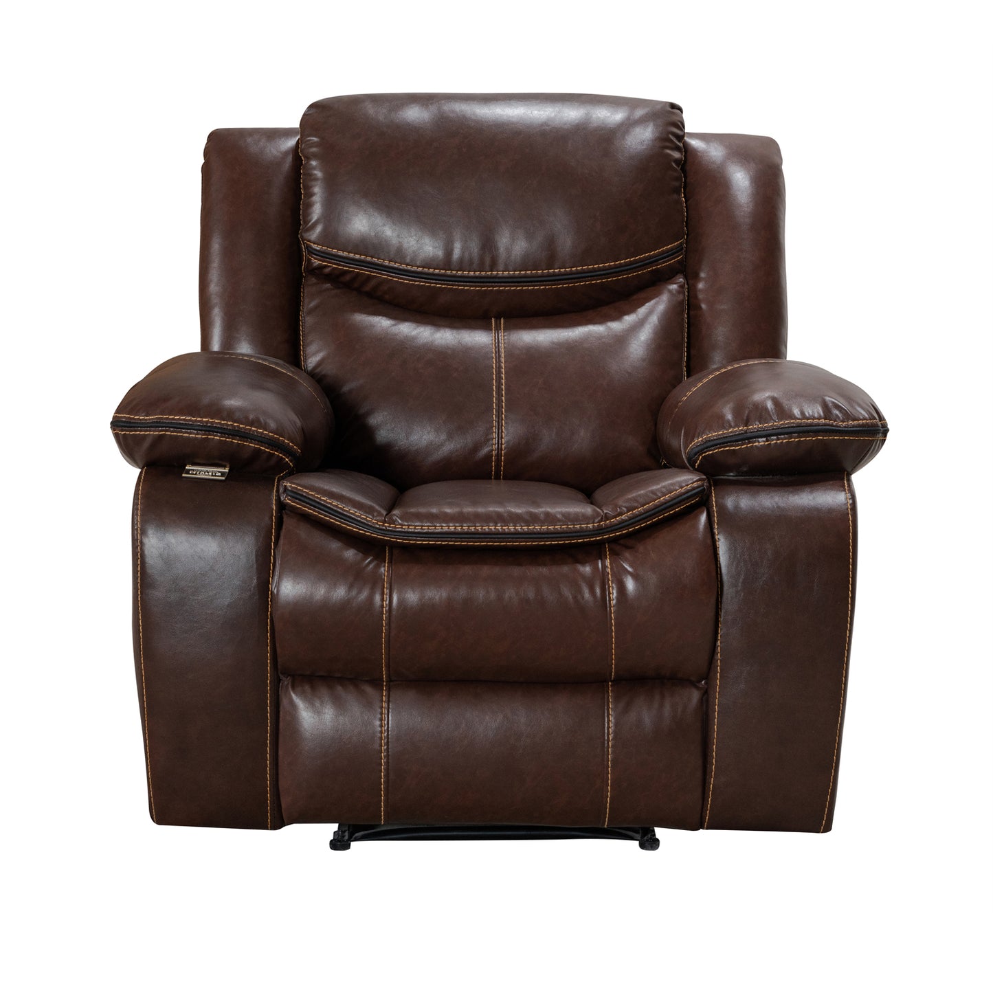 Crownworld Single Recliner Brown Air leather - Premium from Crownworld Furniture - Just $800! Shop now at Crownworld Furniture