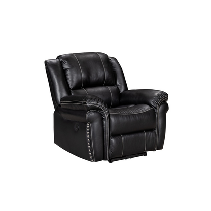 Crown World Air Leather Single Seater Recliner in Black Color