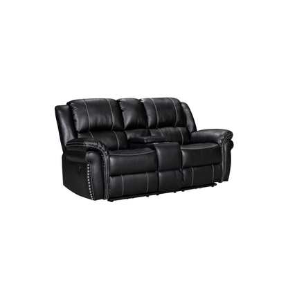 Crown World Air Leather Double Recliner in Black Color