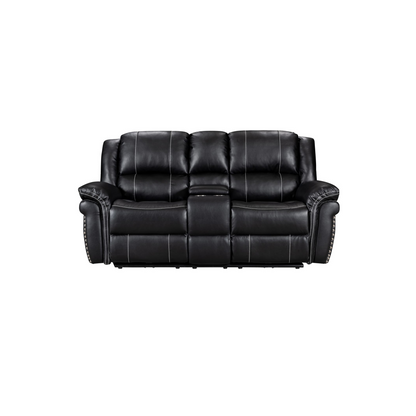 Crown World Air Leather Double Recliner in Black Color