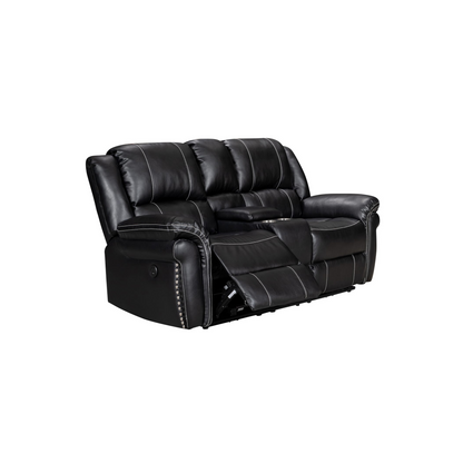 Crown World Air Leather Double Recliner in Black Color