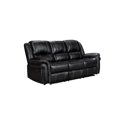 Crown World Air Leather Three Seater Recliner in Black Color