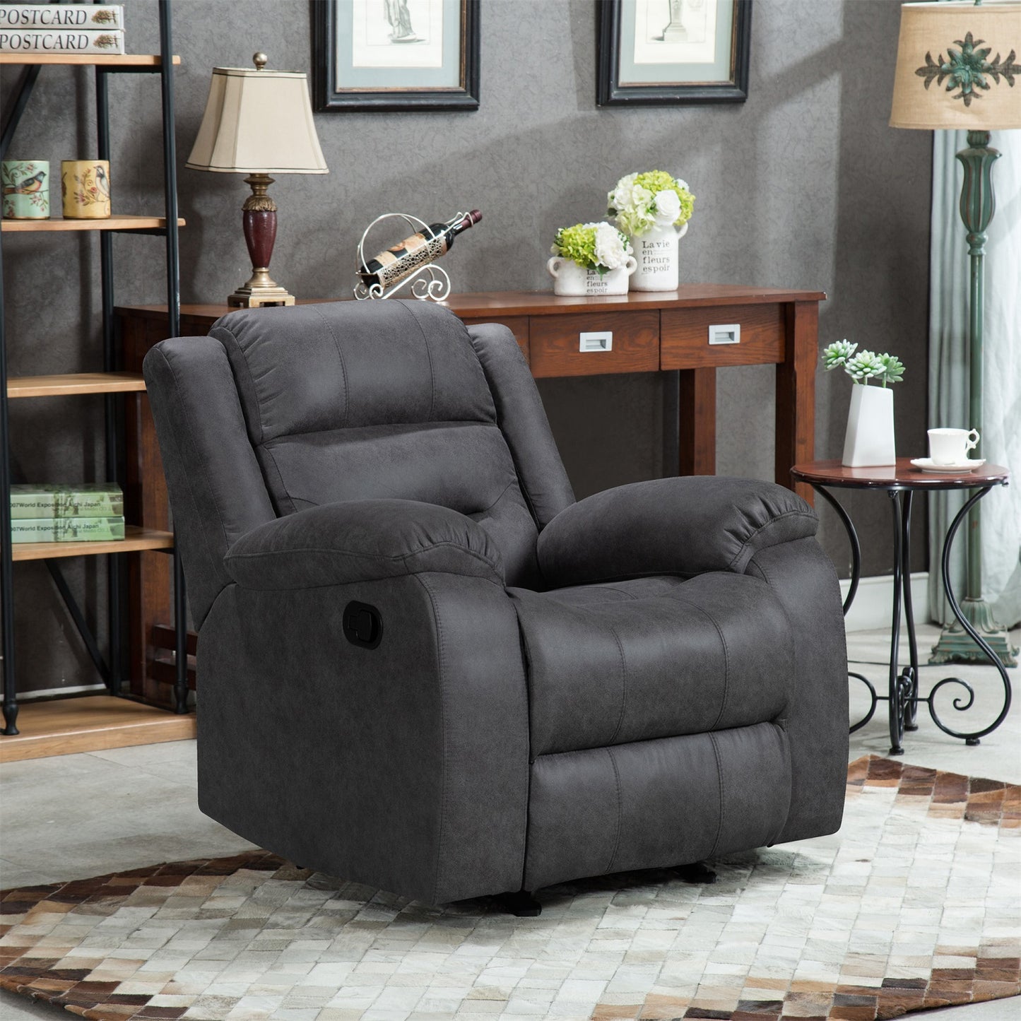 Crownworld Single Recliner Grey - Premium  from Crownworld Furniture - Just $800! Shop now at Crownworld Furniture