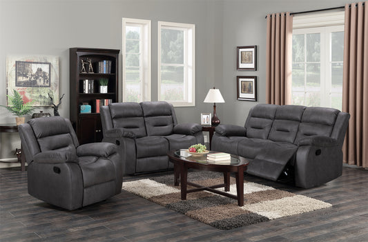 Crownworld Recliner Grey Fabric 3+2+1 - Premium  from Crownworld Furniture - Just $4200! Shop now at Crownworld Furniture