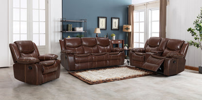 Crownworld Recliner Brown Air leather 3+2+1 - Premium  from Crownworld Furniture - Just $4800! Shop now at Crownworld Furniture