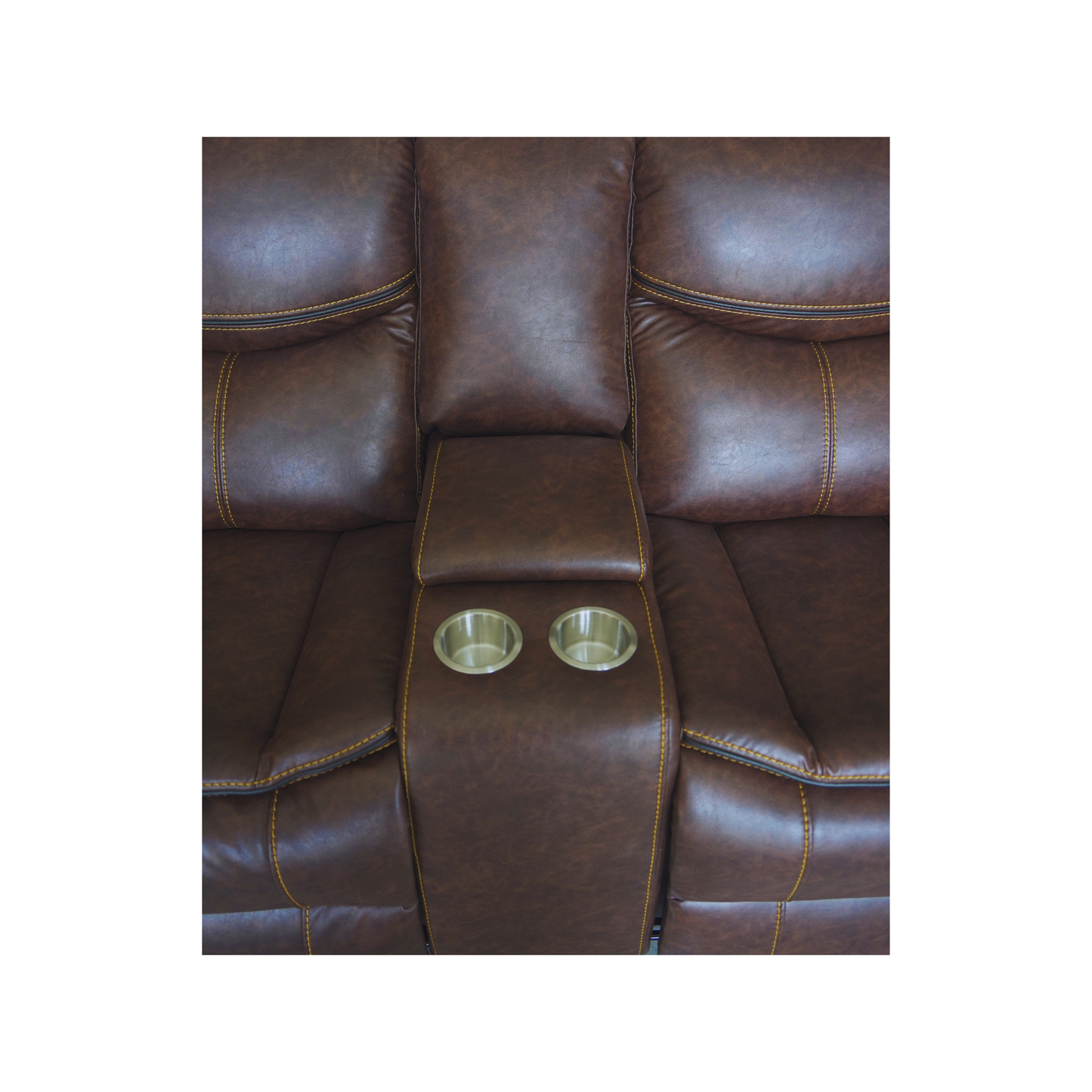 Crown World Air Leather Double Recliner in Brown Color