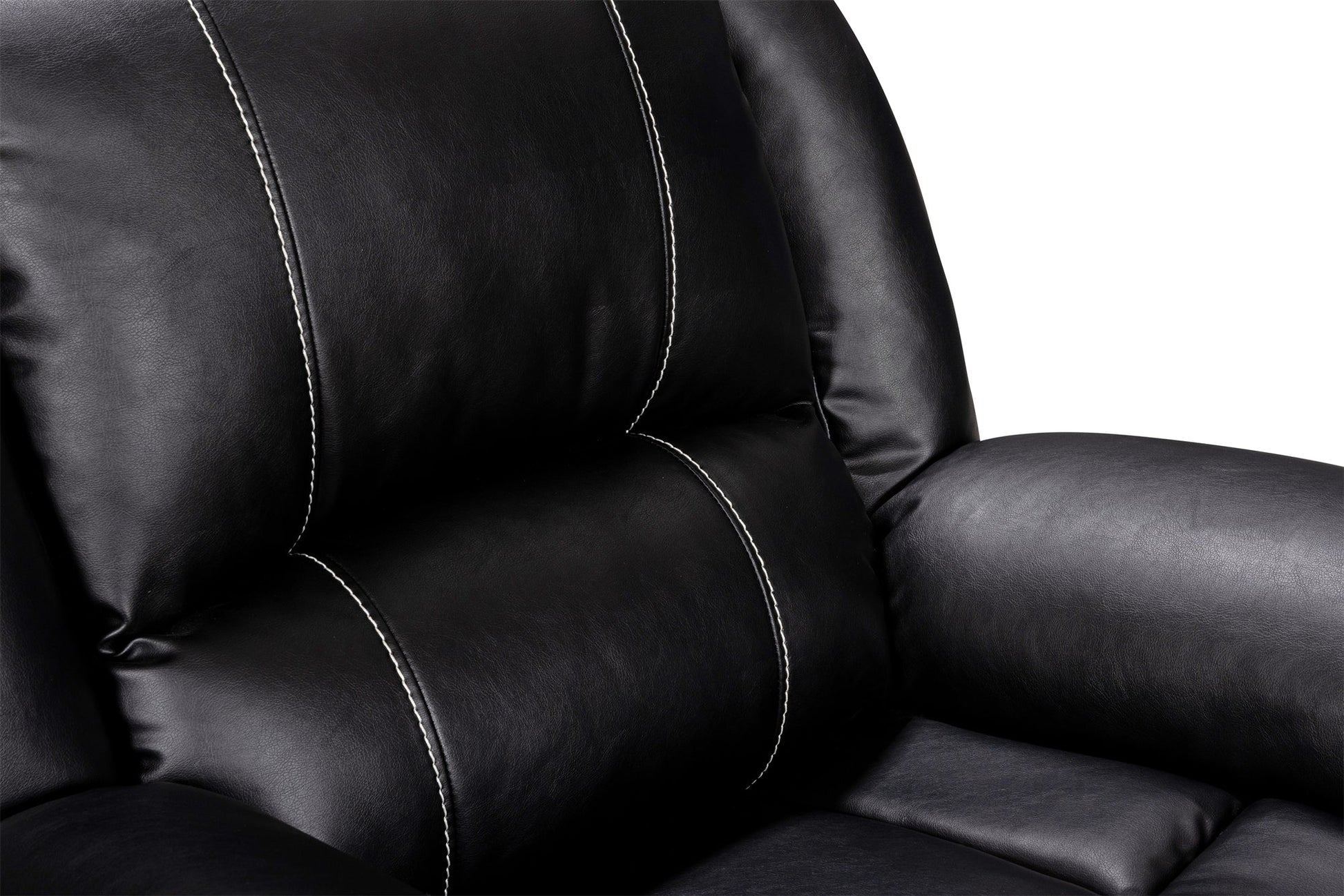 Crownworld Single Recliner Black Air leather - Premium  from Crownworld Furniture - Just $720! Shop now at Crownworld Furniture