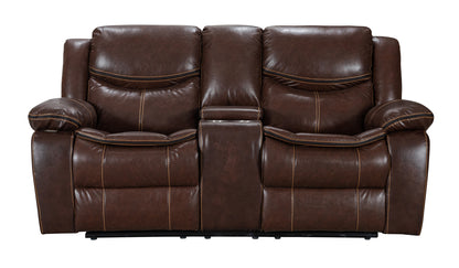 Crown World Air Leather Recliner Set (3+2+1) in Brown Color