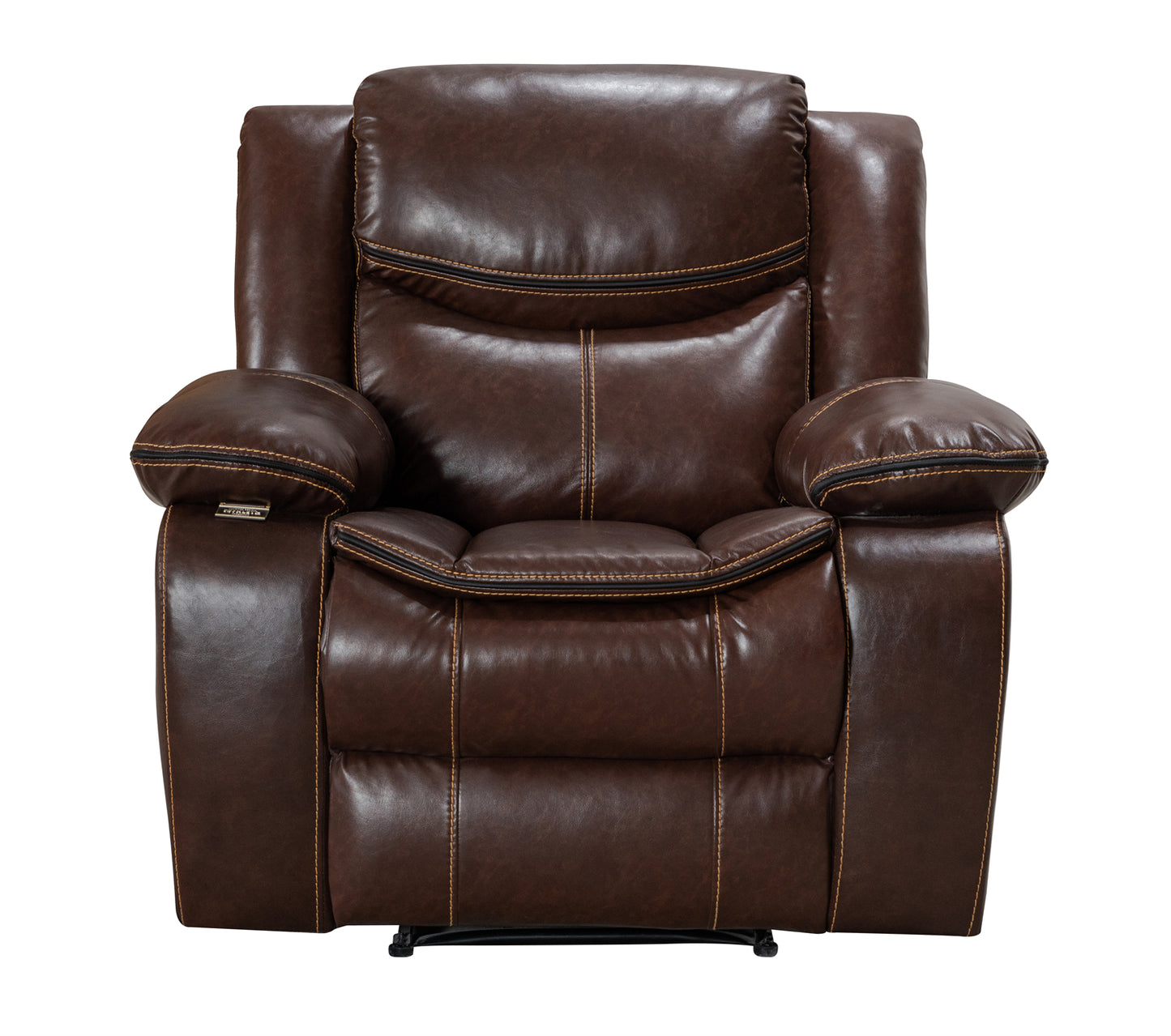 Crown World Air Leather Recliner Set (3+2+1) in Brown Color