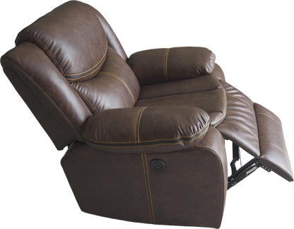 Crown World Air Leather Single Seater Recliner in Brown Color