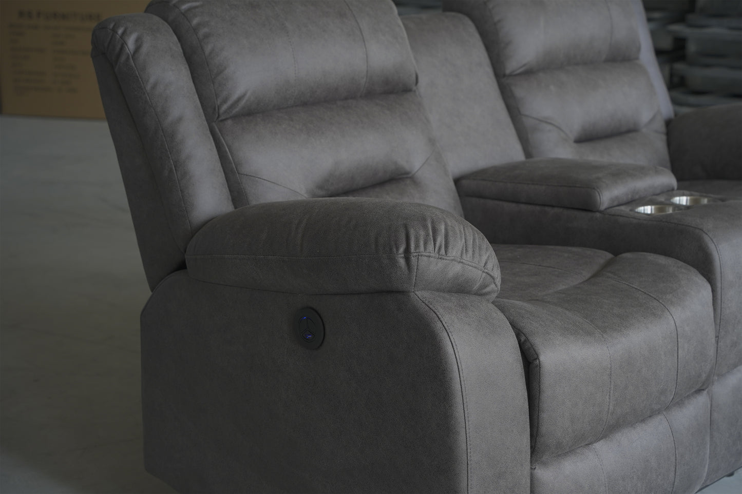 Crown World Double Recliner in Grey Color